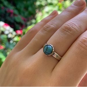 Silver Turquoise Minimalist Ring